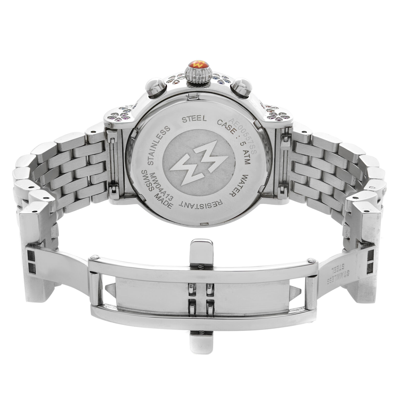 Michele Extreme Fleur Diamond Steel MOP Dial Ladies Quratz Watch
