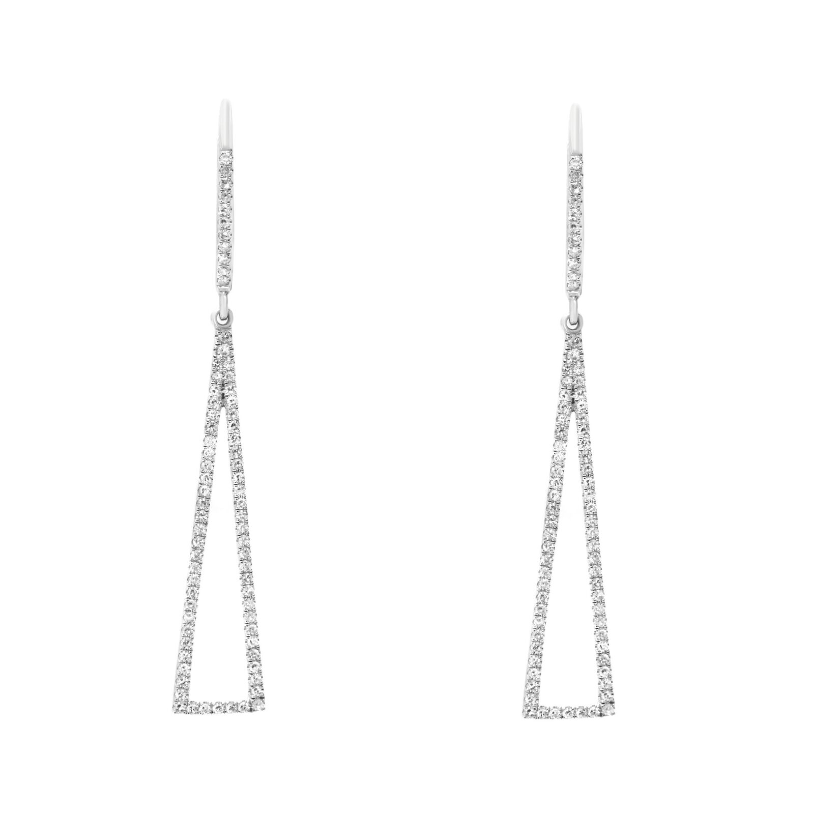 True 14K White Gold Diamond Drop Earrings 0.38Cttw