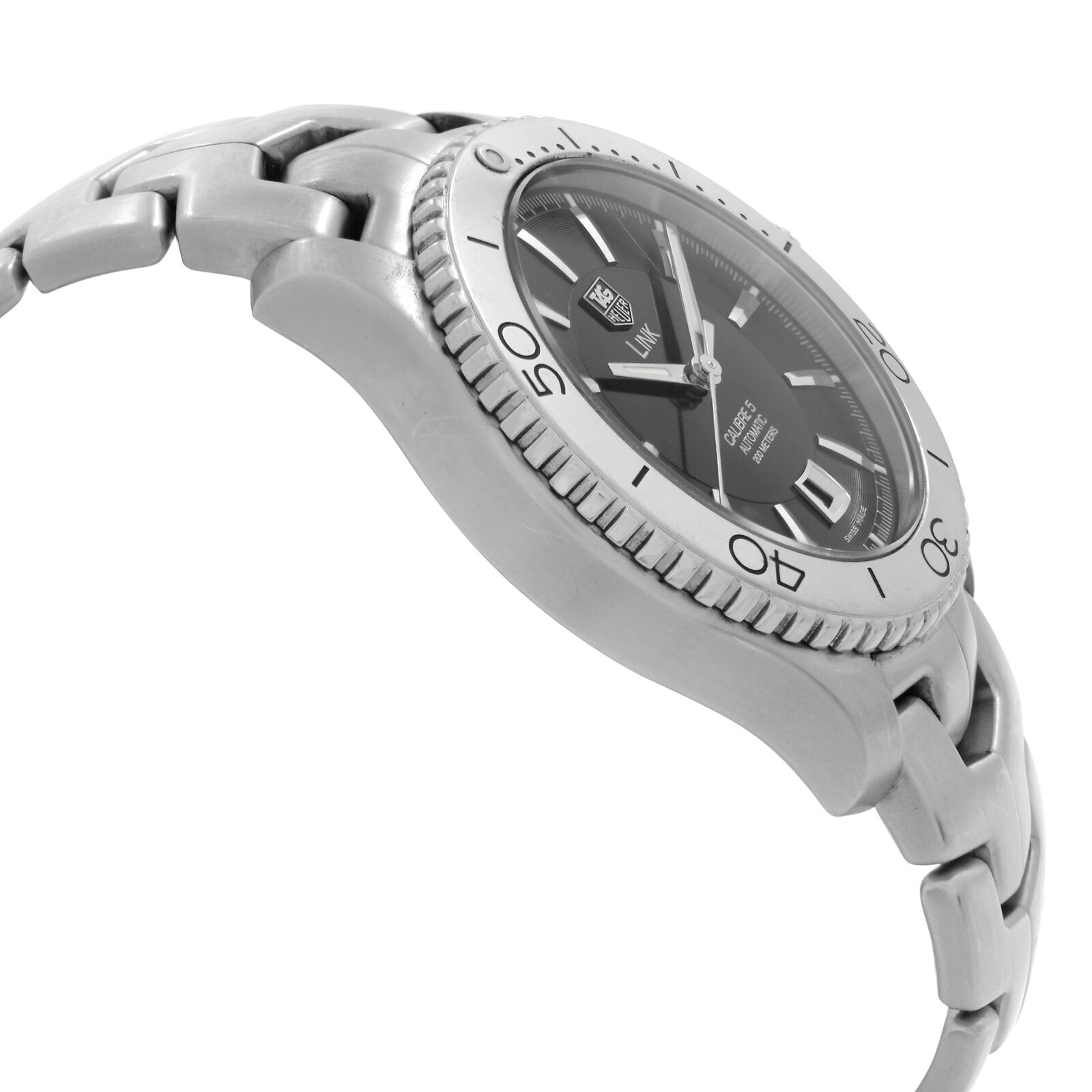 Tag Heuer Link Calibre 5 Steel Black Dial Automatic Mens Watch