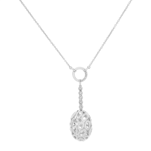 True Natural Diamond Drop Pendant Necklace 18k White Gold 1.33cttw
