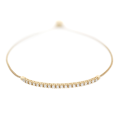 True Prong Set Diamond Sliding Tennis Bracelet 14K Yellow Gold 0.50cttw