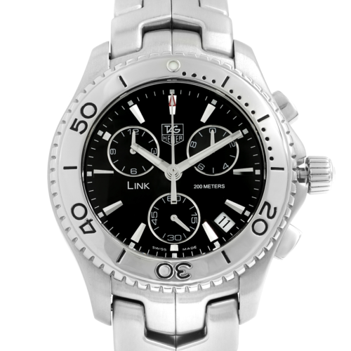 Tag Heuer Link 42mm Steel Chronograph Black Dial Mens Quartz Watch