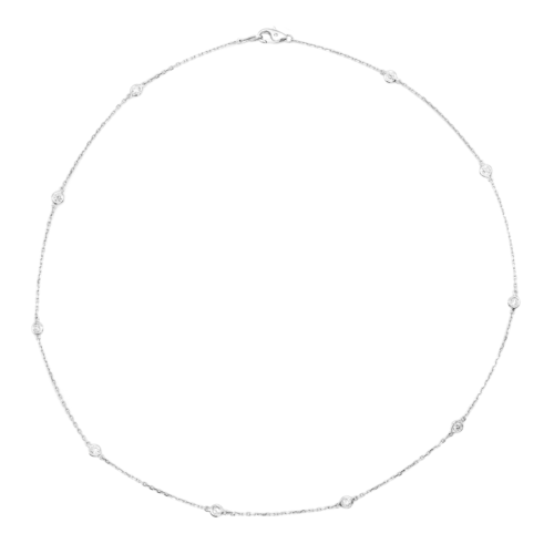 True Natural Diamond by the Yard Necklace 14K White Gold 0.70cttw