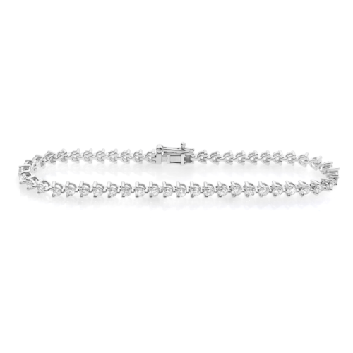 True Round Diamond Tennis Bracelet 14k White Gold 2.86 cttw