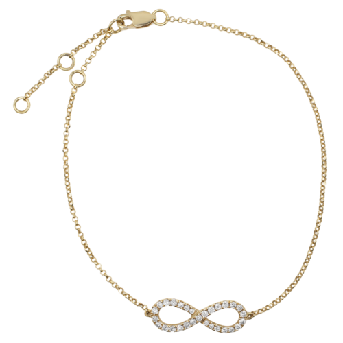 True Diamond Infinity Ladies Bracelet 18K Yellow Gold 0.25cttw