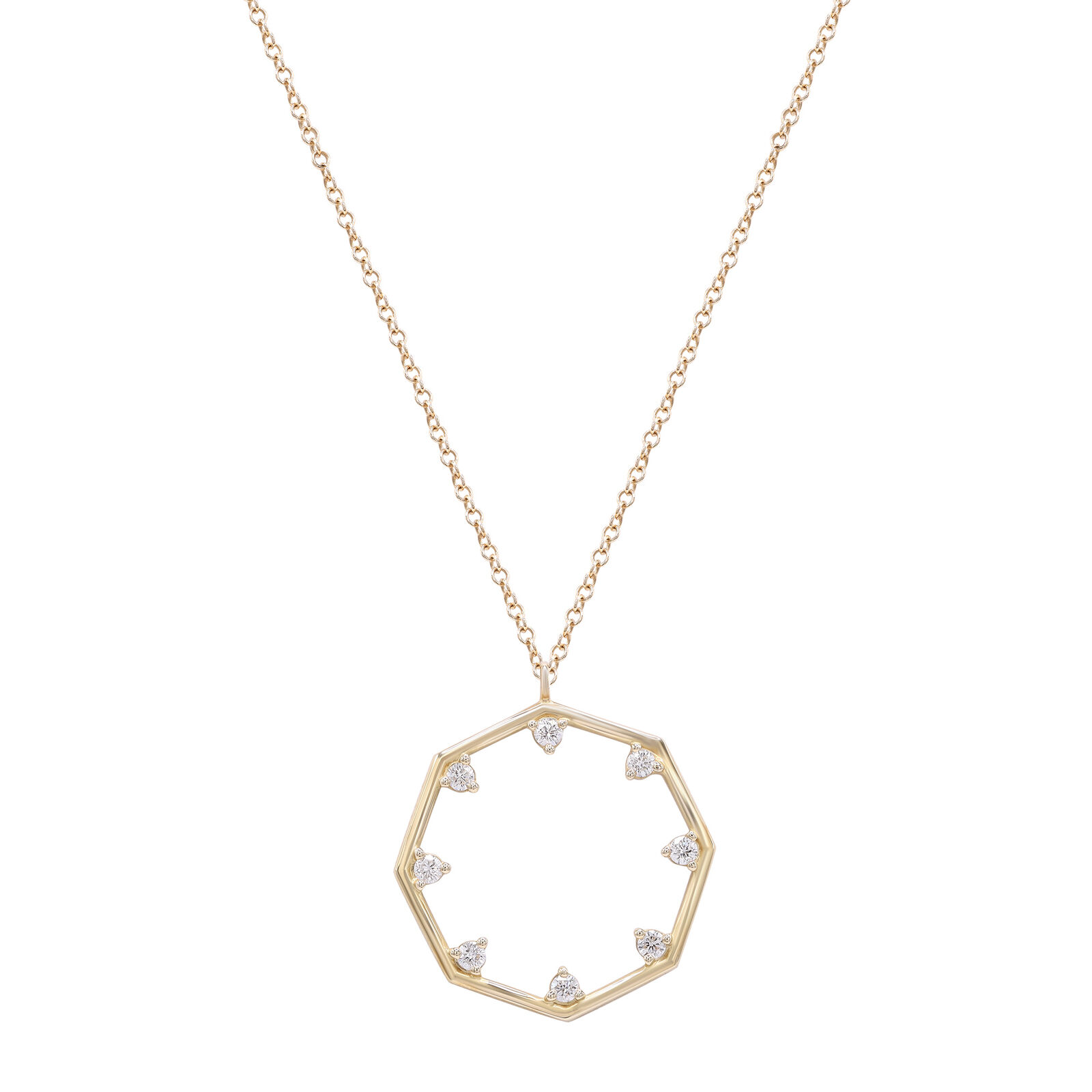 True Diamond Octagon Pendant Necklace