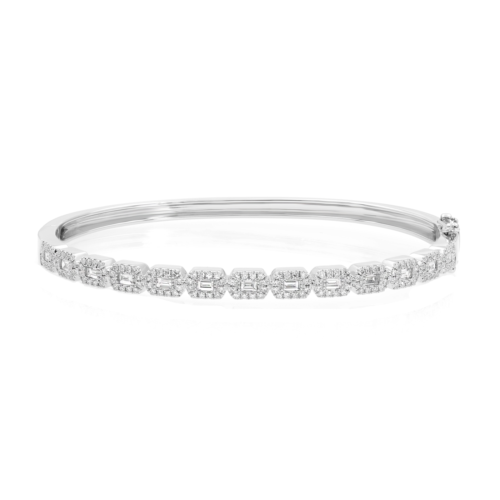 True Baguette Round Cut Diamond Bangle
