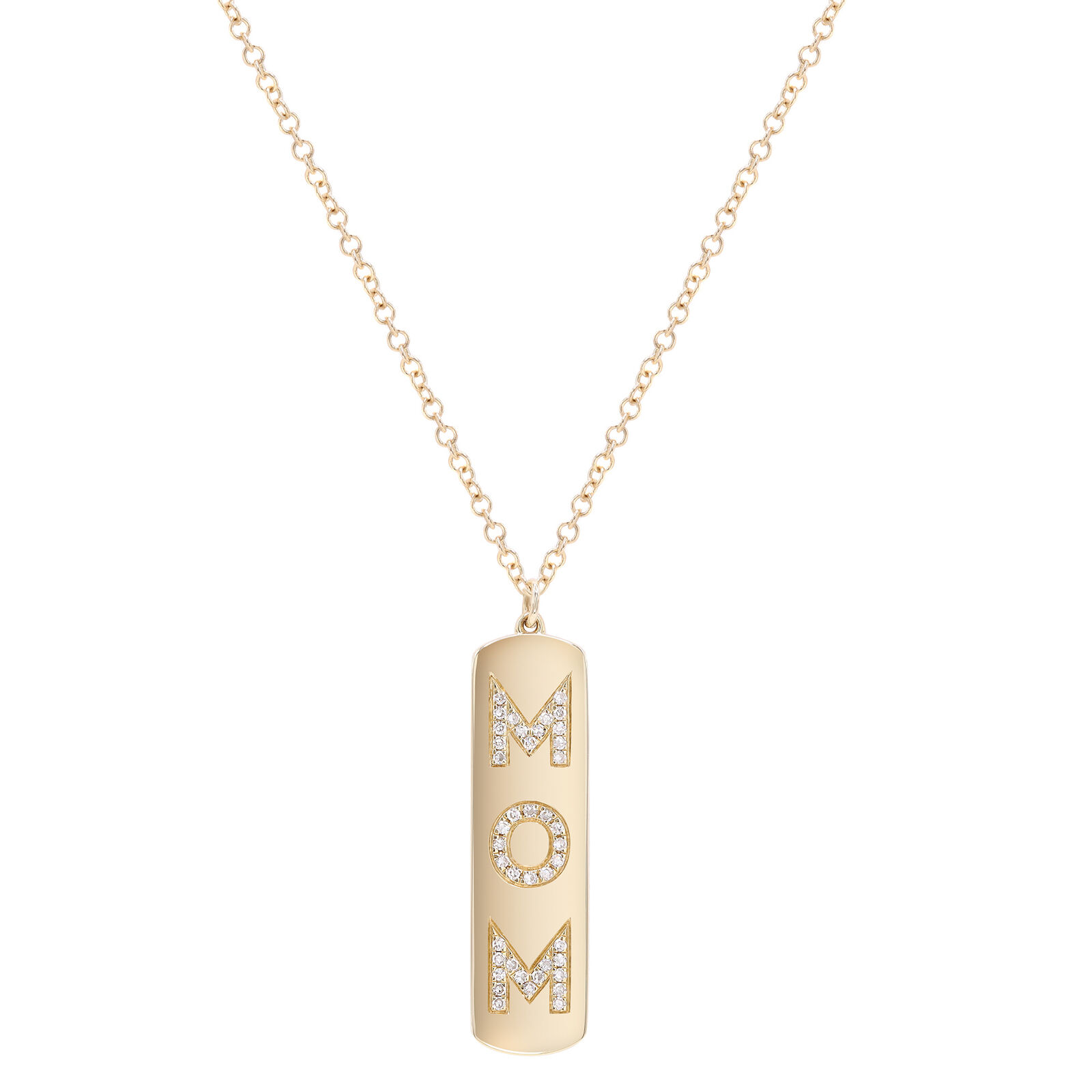 True Diamond Mom Heart Pendant Necklace