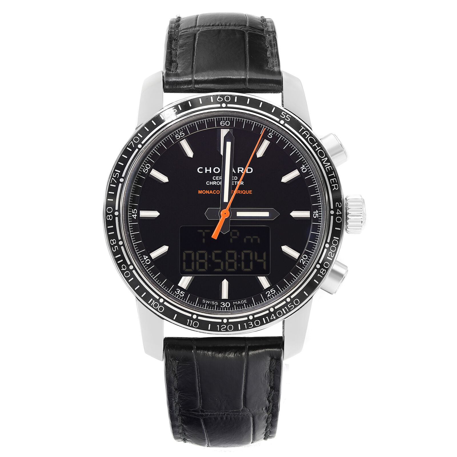 Chopard Grand Prix De Monaco Historique Steel Black Dial Mens Watch