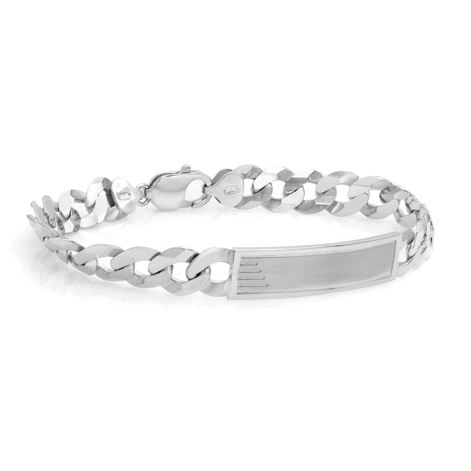 True Curb Cuban Link Chain Mens ID Polished Bracelet