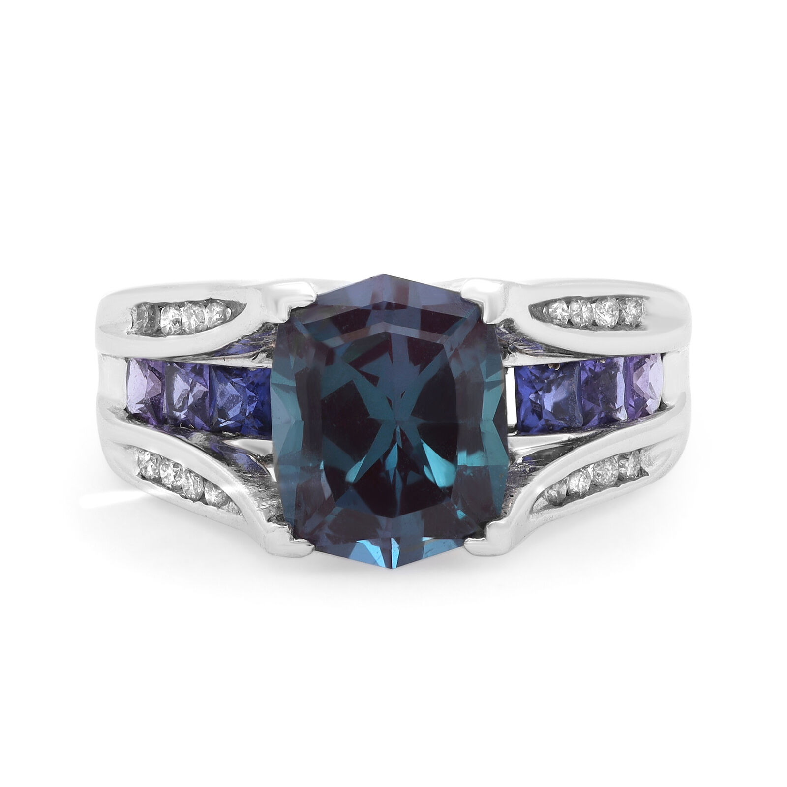True London Blue Topaz  Diamond Band Ring