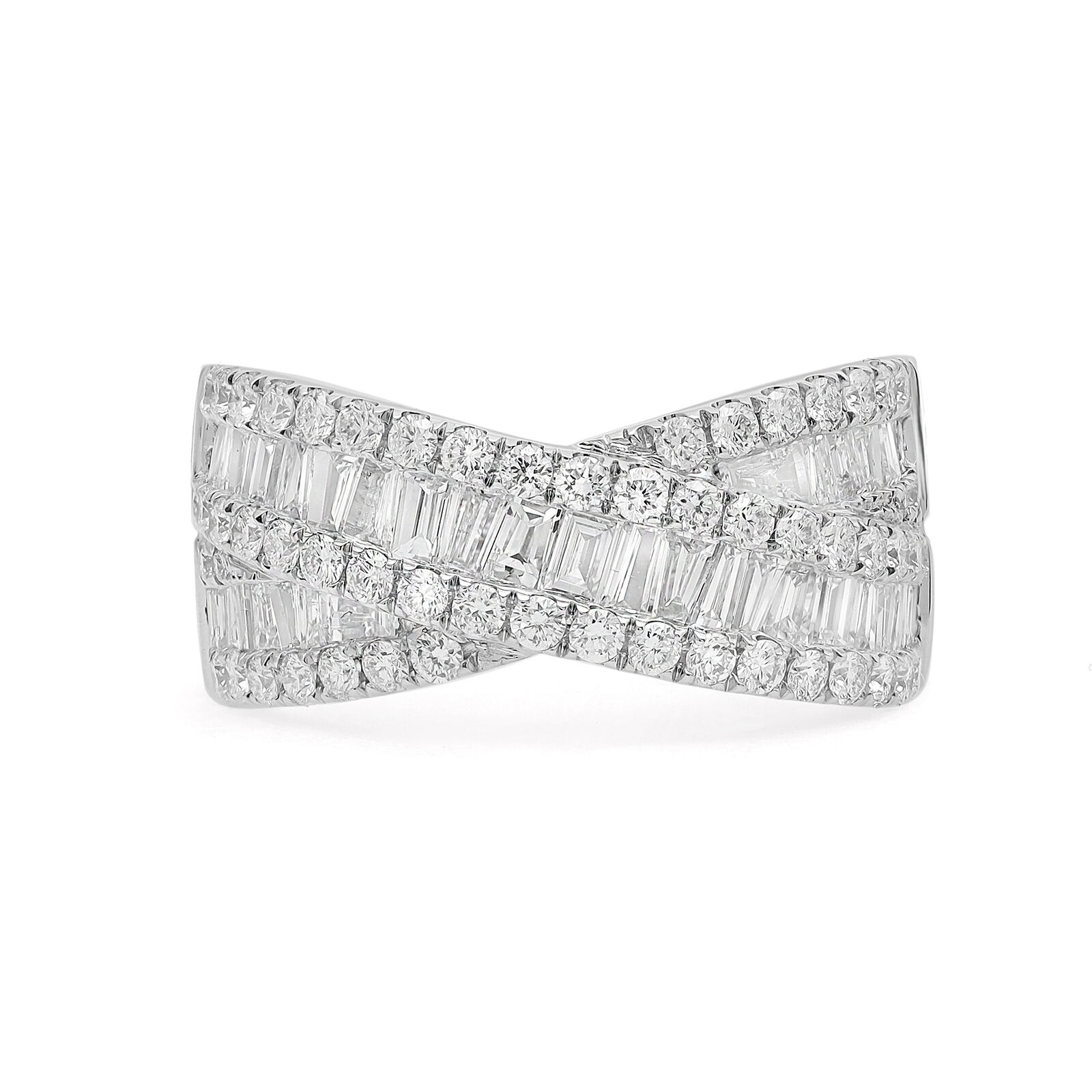True 2.06Cttw Baguette  Round Diamond Ring