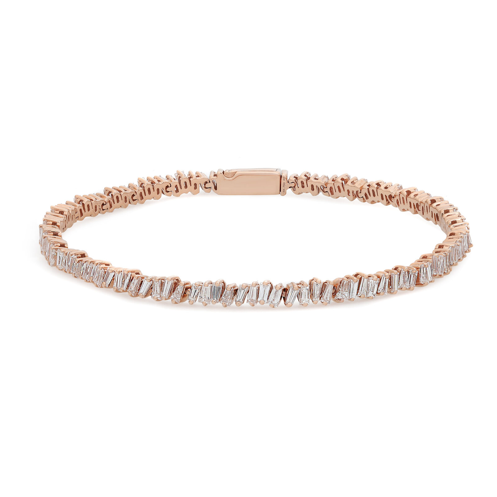 True 3.13Cttw Baguette Cut Diamond Tennis Bracelet