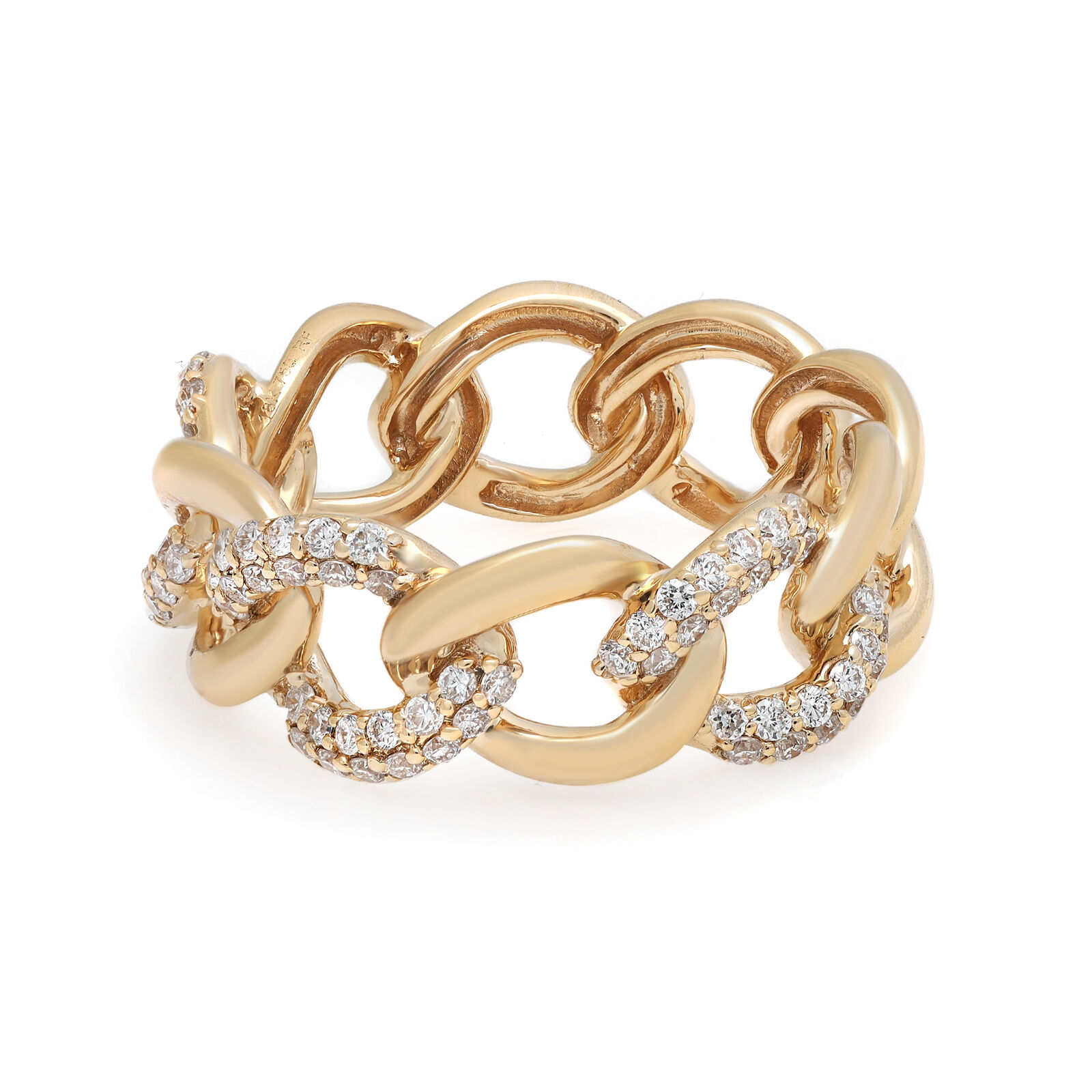 True 0.50Cttw Pave Set Diamond Chain Link Ring