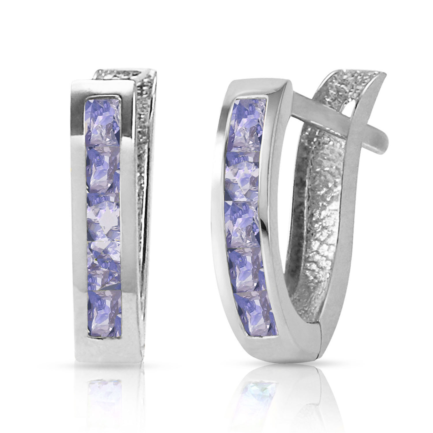 0.95 CTW 14K Solid White Gold Consequences Tanzanite Earrings