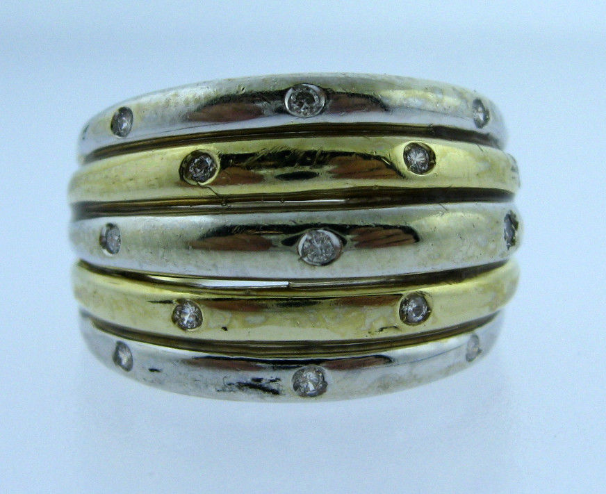 14K Yellow Gold Diamond Ring Size 6.75
