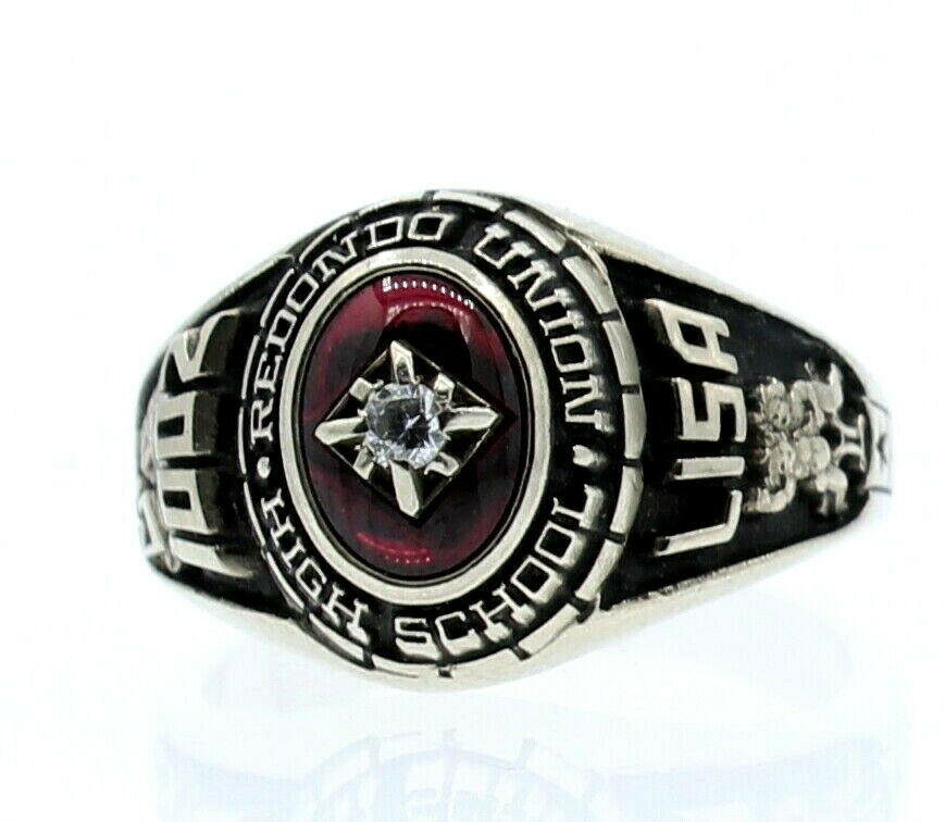 10K WHITE GOLD REDONDO UNION HIGH CLASS RING 6.4 GRAMS SIZE 6.5 
