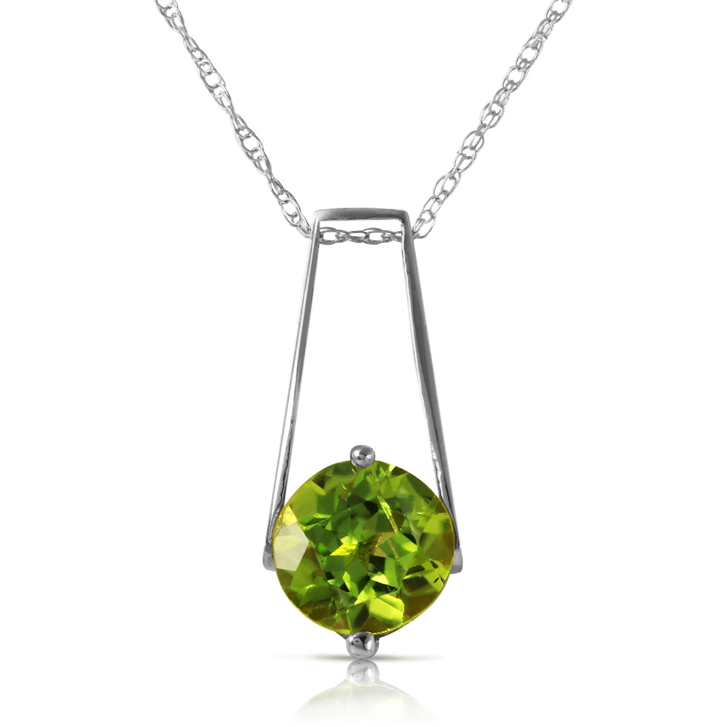 1.45 CTW 14K Solid White Gold In The Hacienda Peridot Necklace
