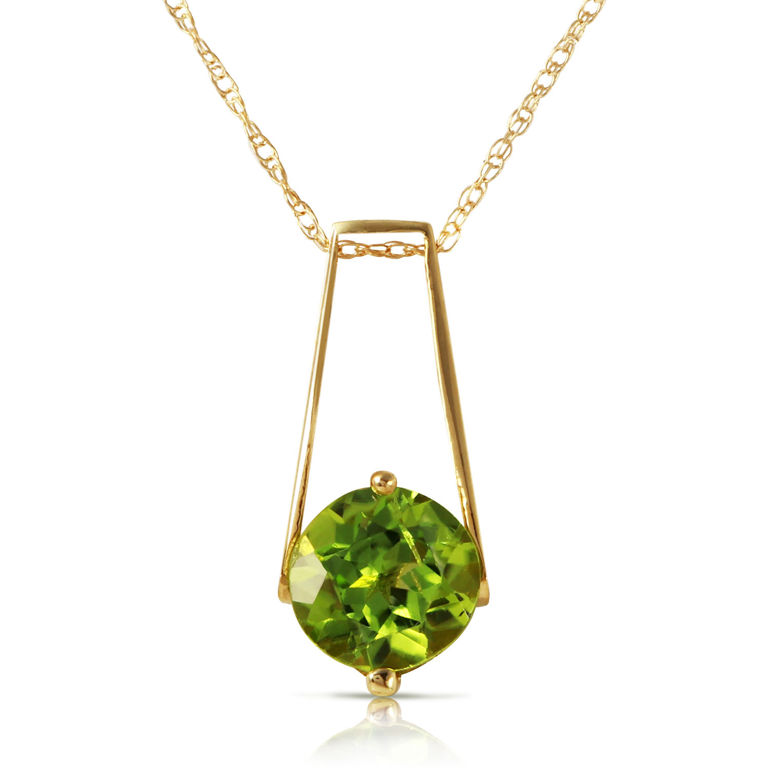 1.45 CTW 14K Solid Gold London Nights Peridot Necklace