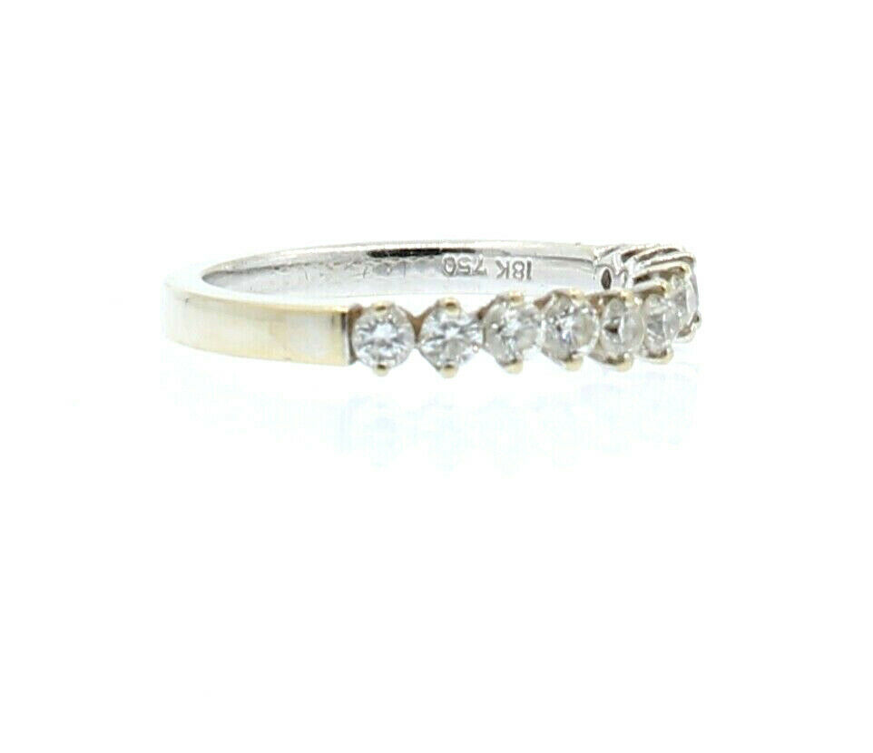 18k White Gold .75ct Diamond Ladies Ring Band Size 5