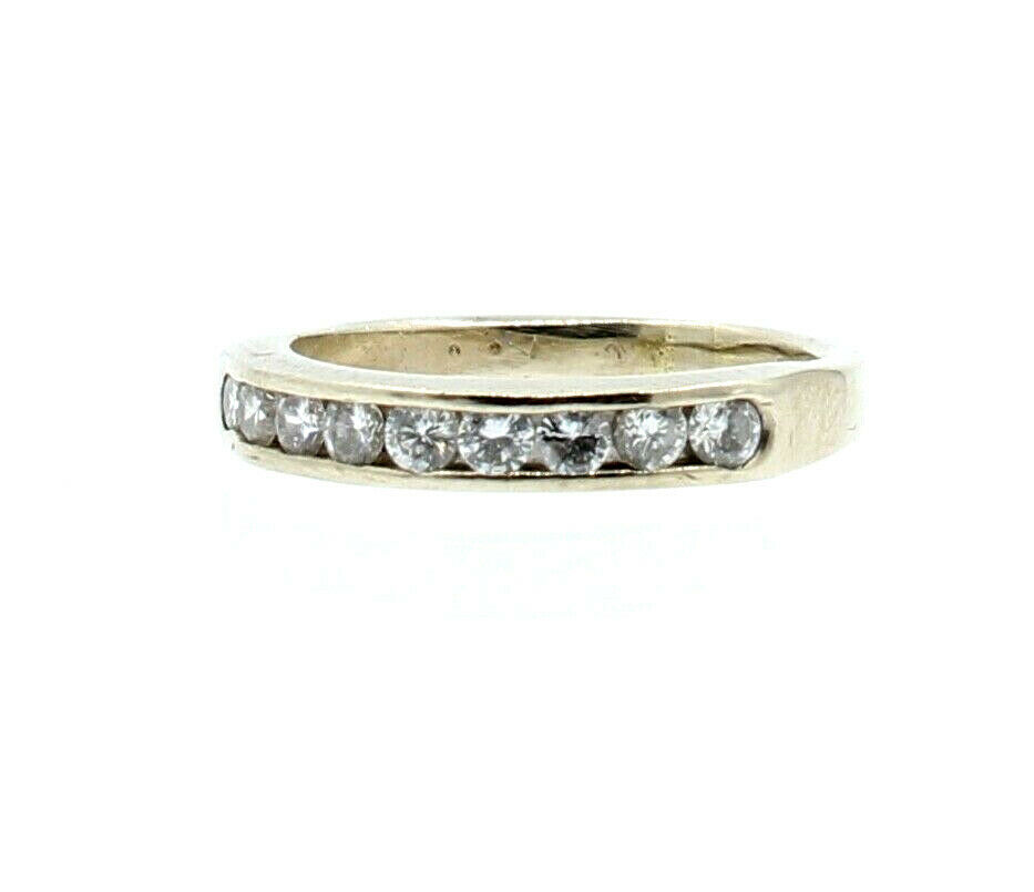 14K White Gold .50Ct Diamond Band Ladies Ring Size 5