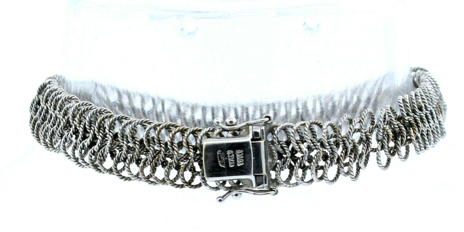 FINE ESTATE LADIES WOVEN 18K WHITE GOLD DIAMOND .50ct BRACELET JANCI ITALY