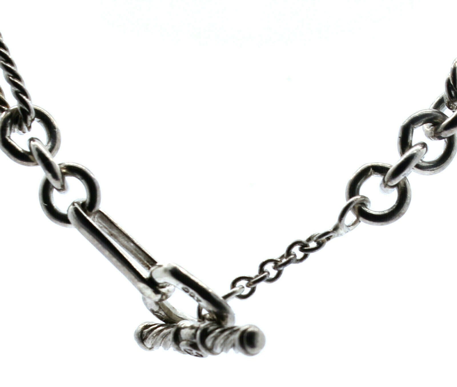 DAVID YURMAN STERLING SILVER 18K YELLOW GOLD BLACK ONYX LADIES NECKLACE