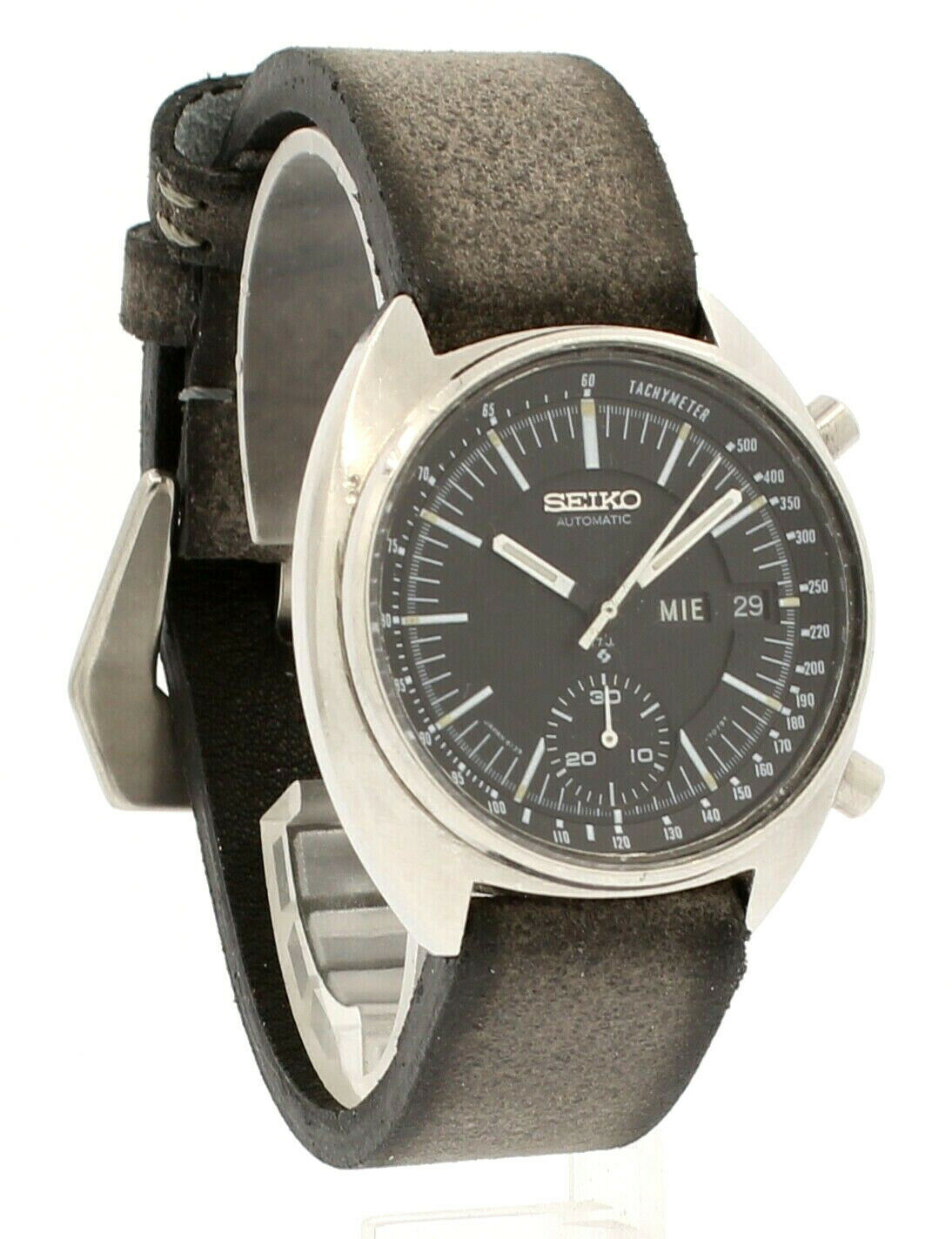 SEIKO chronograph SPEEDY DAY-DATE Stainless 38mm Men's Watch Ref: 6139-7039