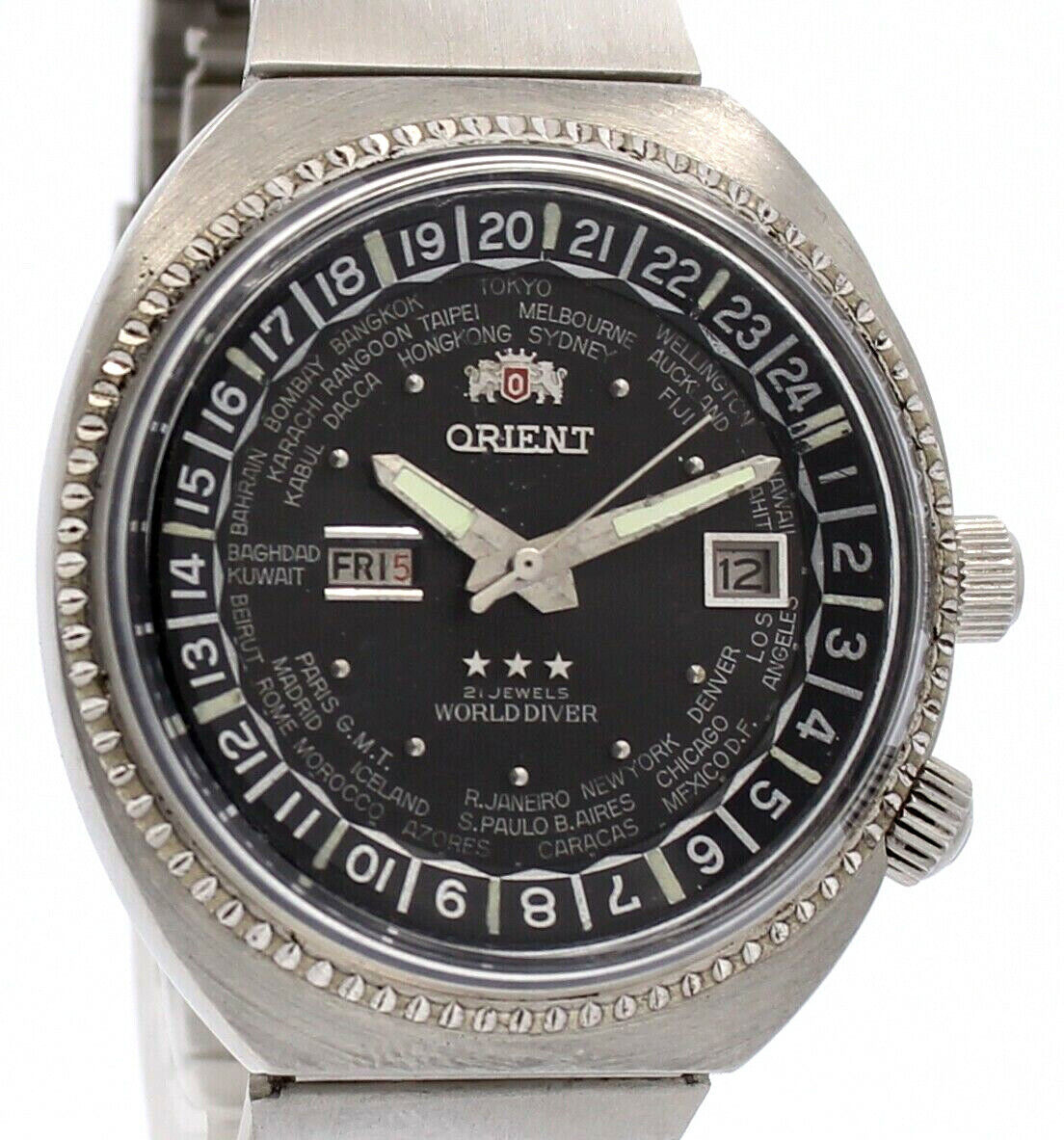 ORIENT WORLD DIVER 3 Star 21 Jewels Automatic Steel 44mm Vintage Men's Watch