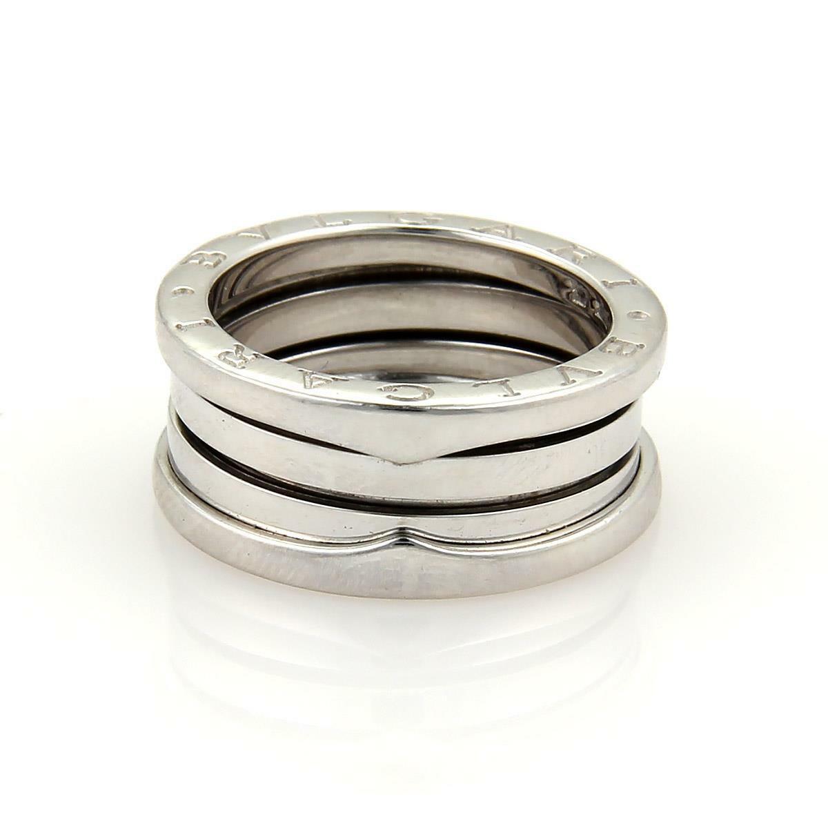 Bvlgari Bulgari B Zero-1 18k White Gold 9mm Wide Band Ring Size 48 -US 4