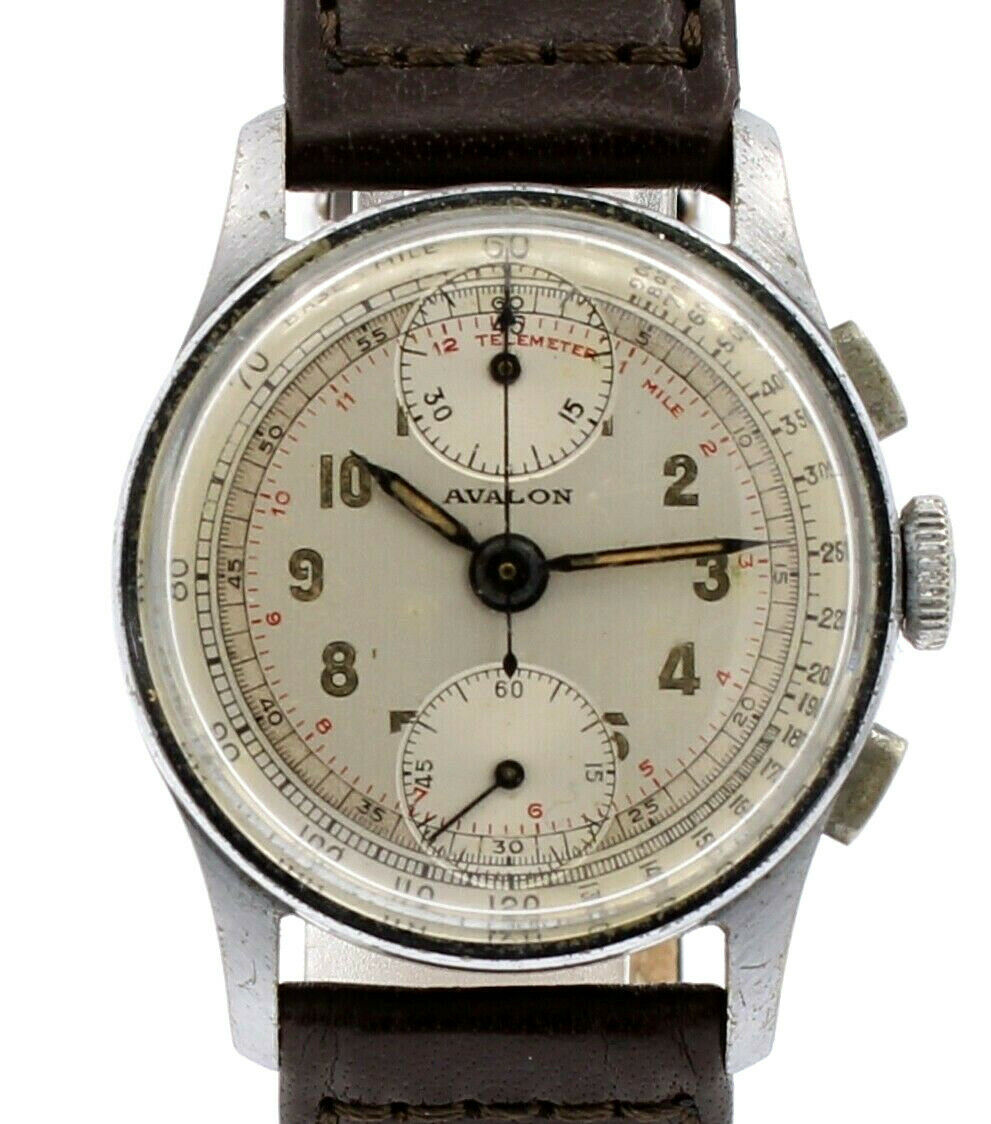 アヴァロン クォーツ クロノグラフ 腕時計 AVALON ヴィンテージ Avalon Watch Company Mechanical Chronograph Vintage 32mm Men's