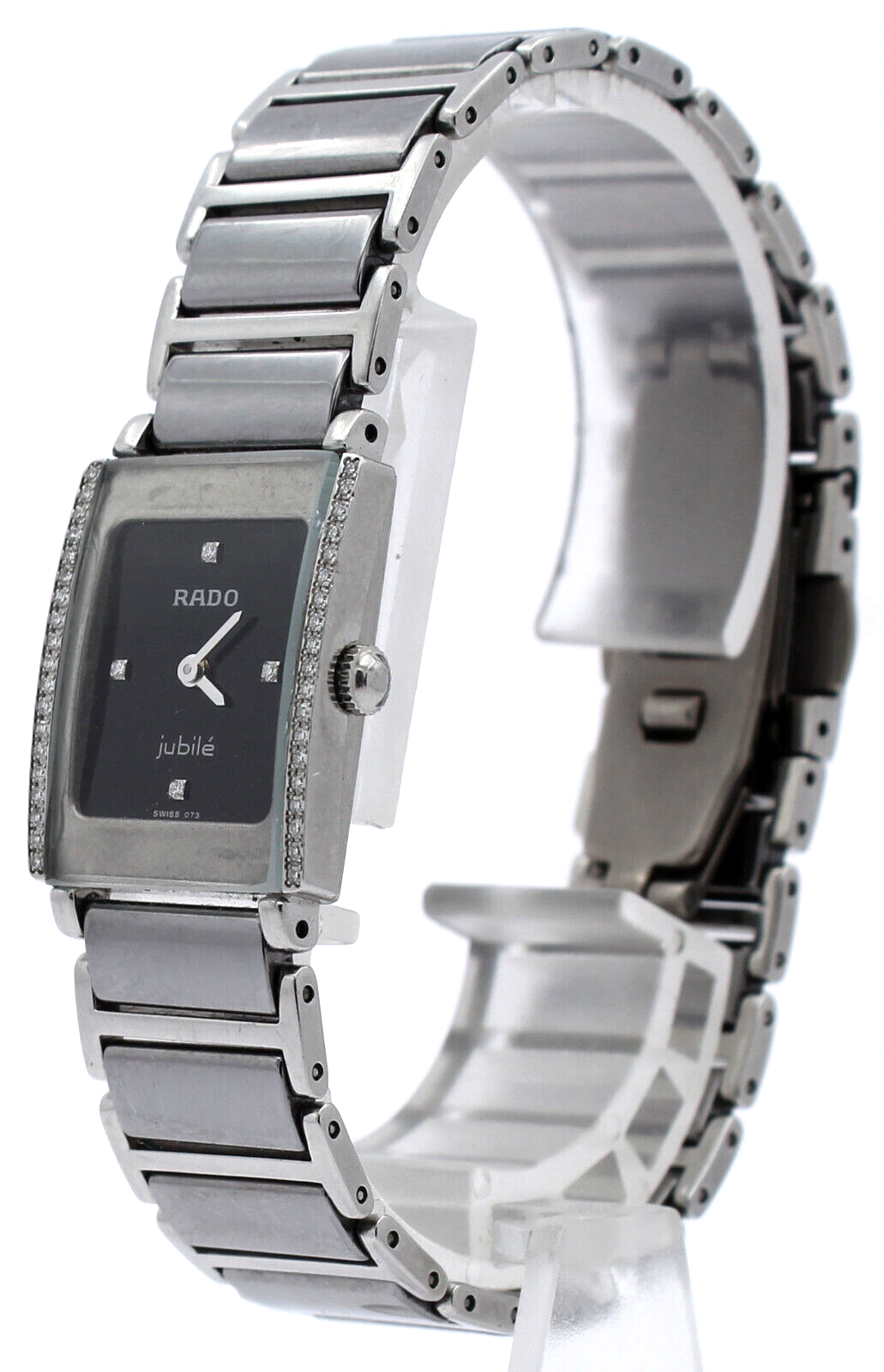 Rado Diastar Jubile Diamond Black Dial Black Quartz Ladies Watch