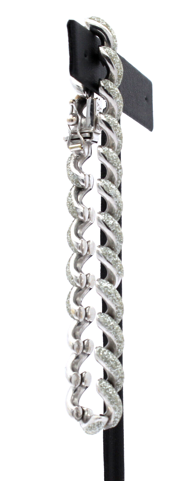 Fine Estate 14k White Gold Macaroon Bracelet 7.5"  13.6 Grams