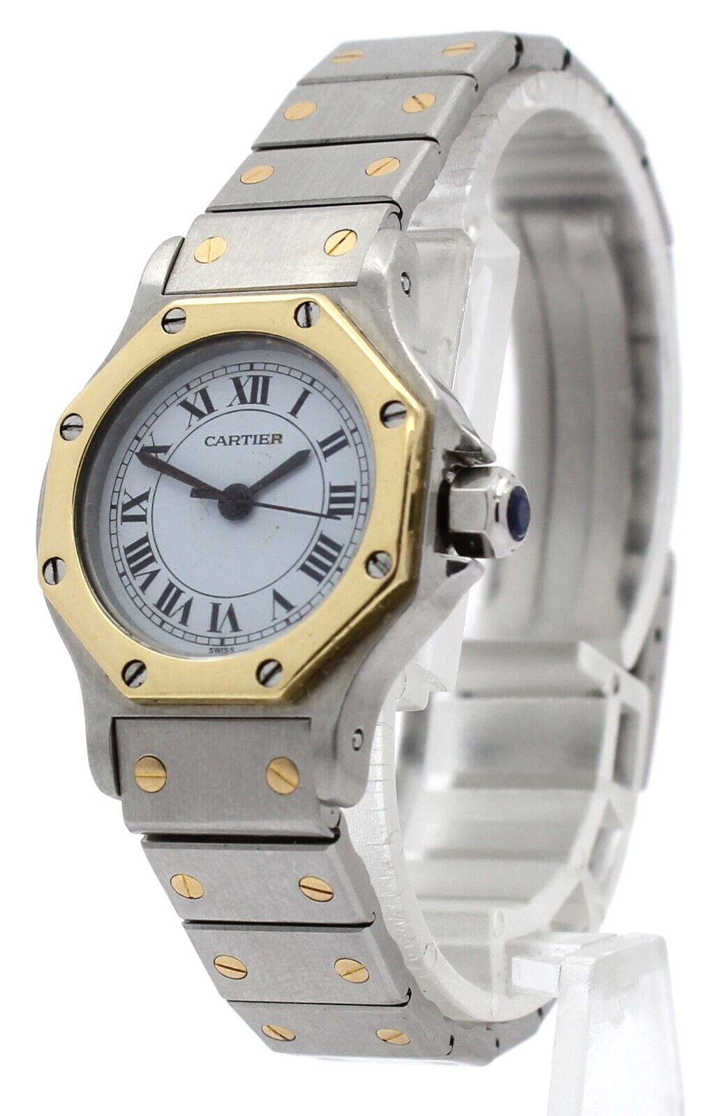 CARTIER Santos Steel and Gold Round Octagon 25mm Ladies Watch