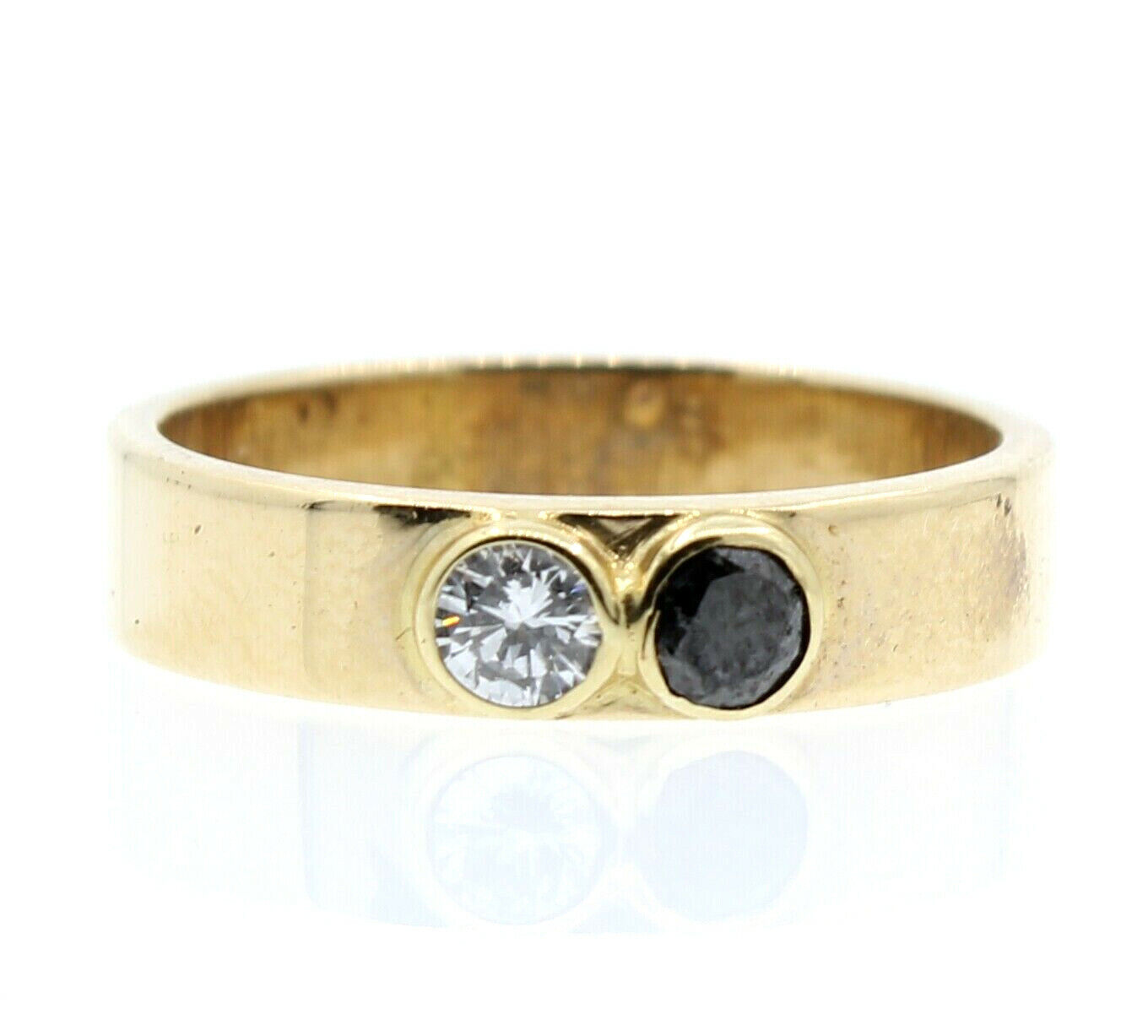 14K YELLOW GOLD SAPPHIRE .20ct DIAMOND SMALL LADIES RING SIZE 8.75