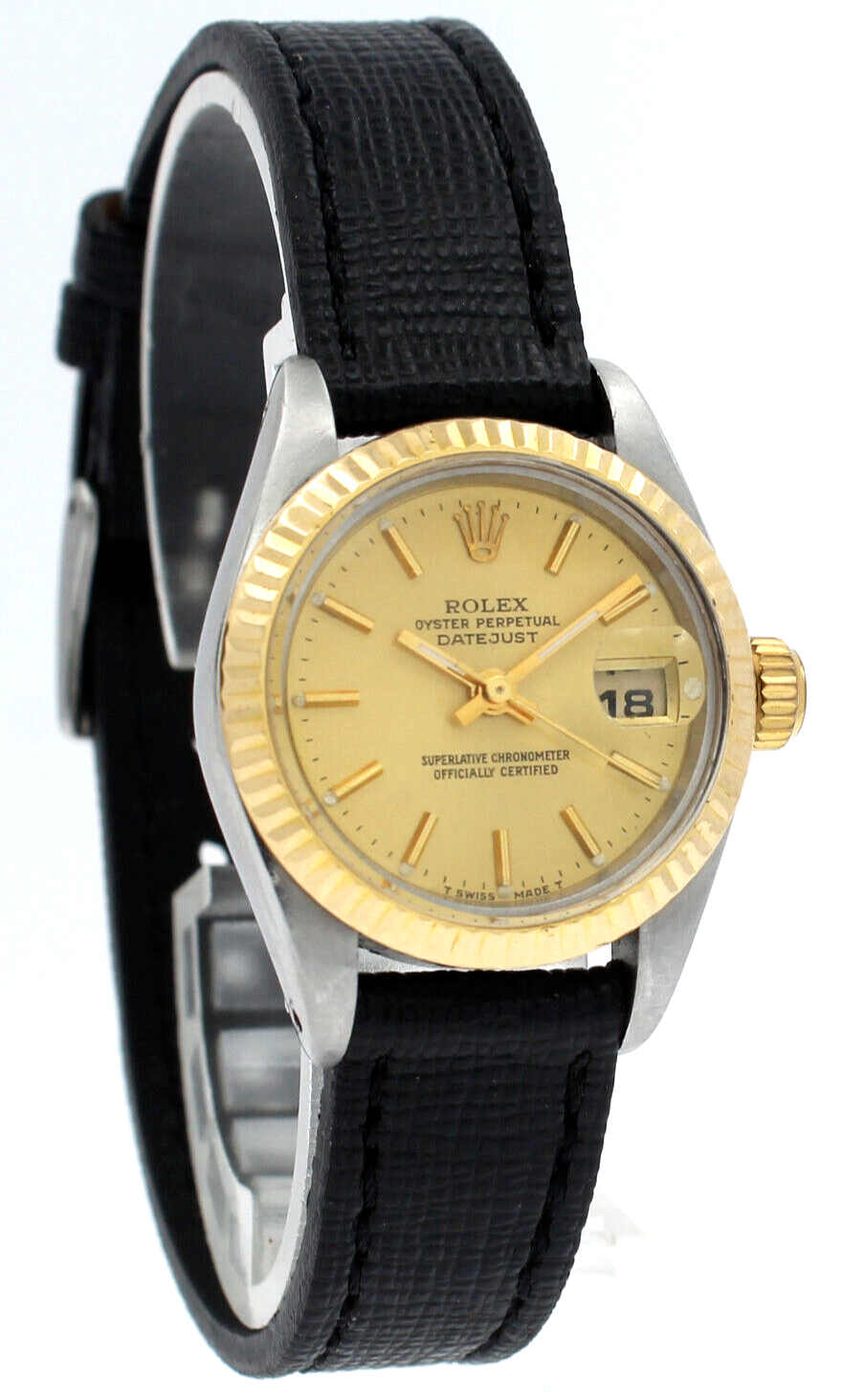 Ladies Vintage ROLEX Oyster Perpetual Datejust   Gold Champagne Dial Watch