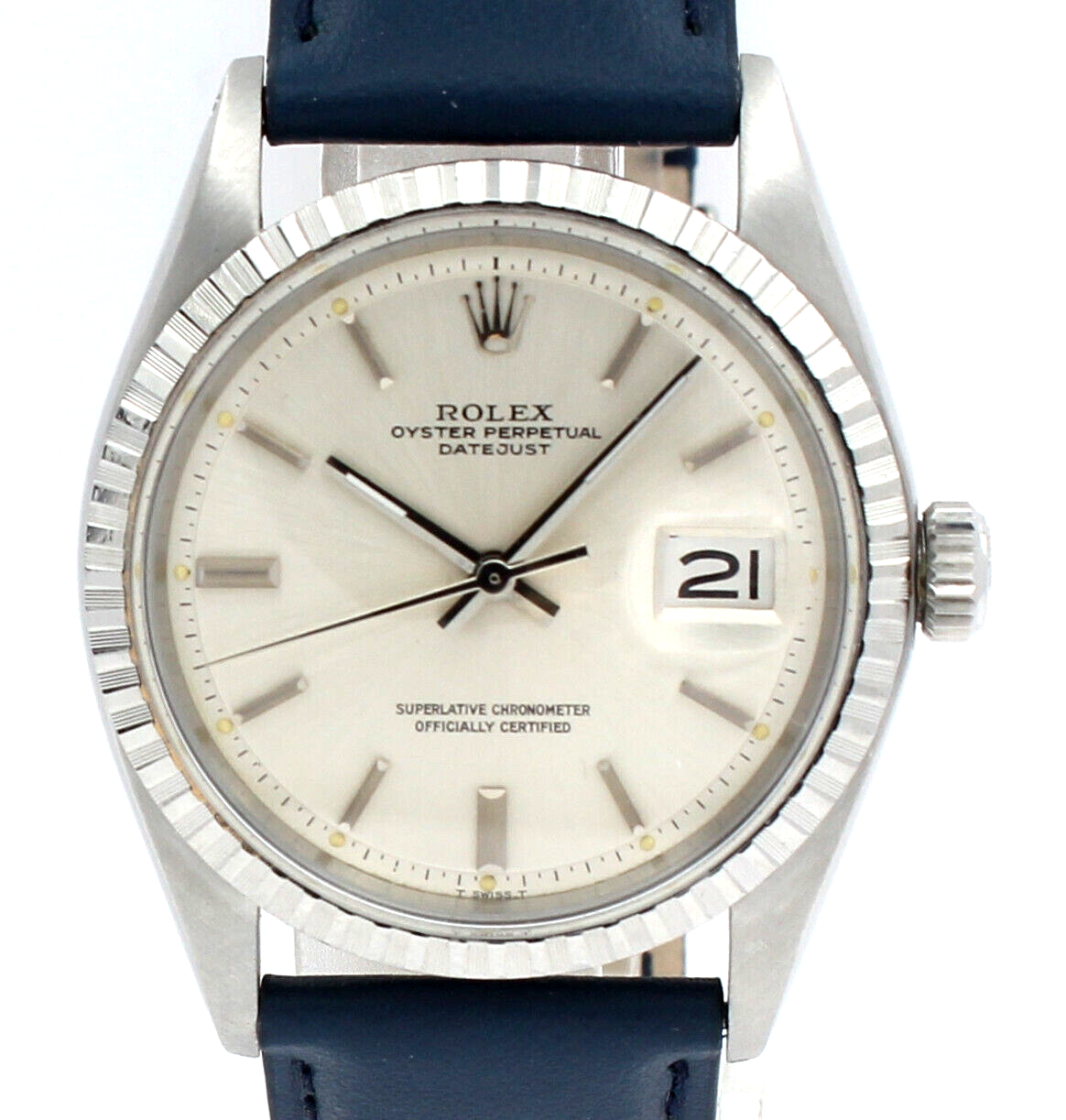 Mens Vintage ROLEX Oyster Perpetual Datejust   Stainless Steel Silver Dial