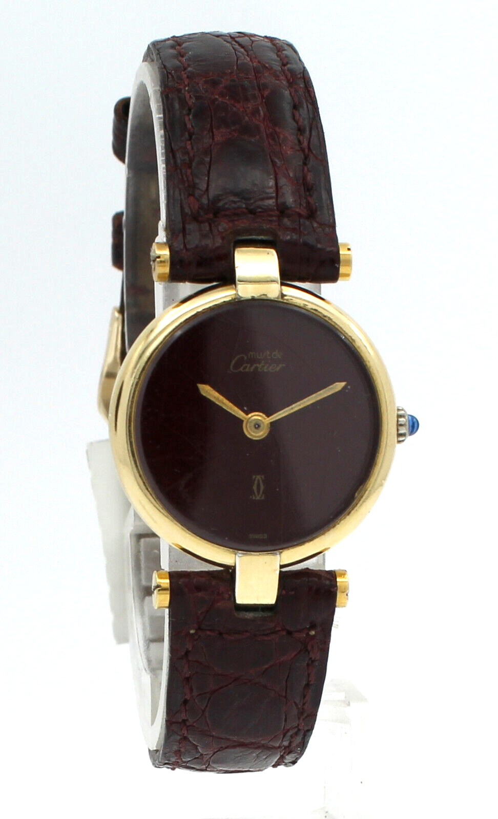 Ladies CARTIER Must De Cartier Vermeil Gold Sterling Silver Watch