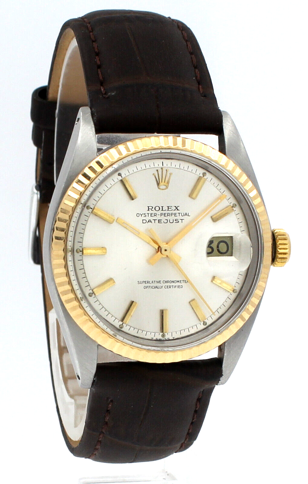 Mens ROLEX Oyster Perpetual Datejust 36mm Silver Stick Dial  Watch