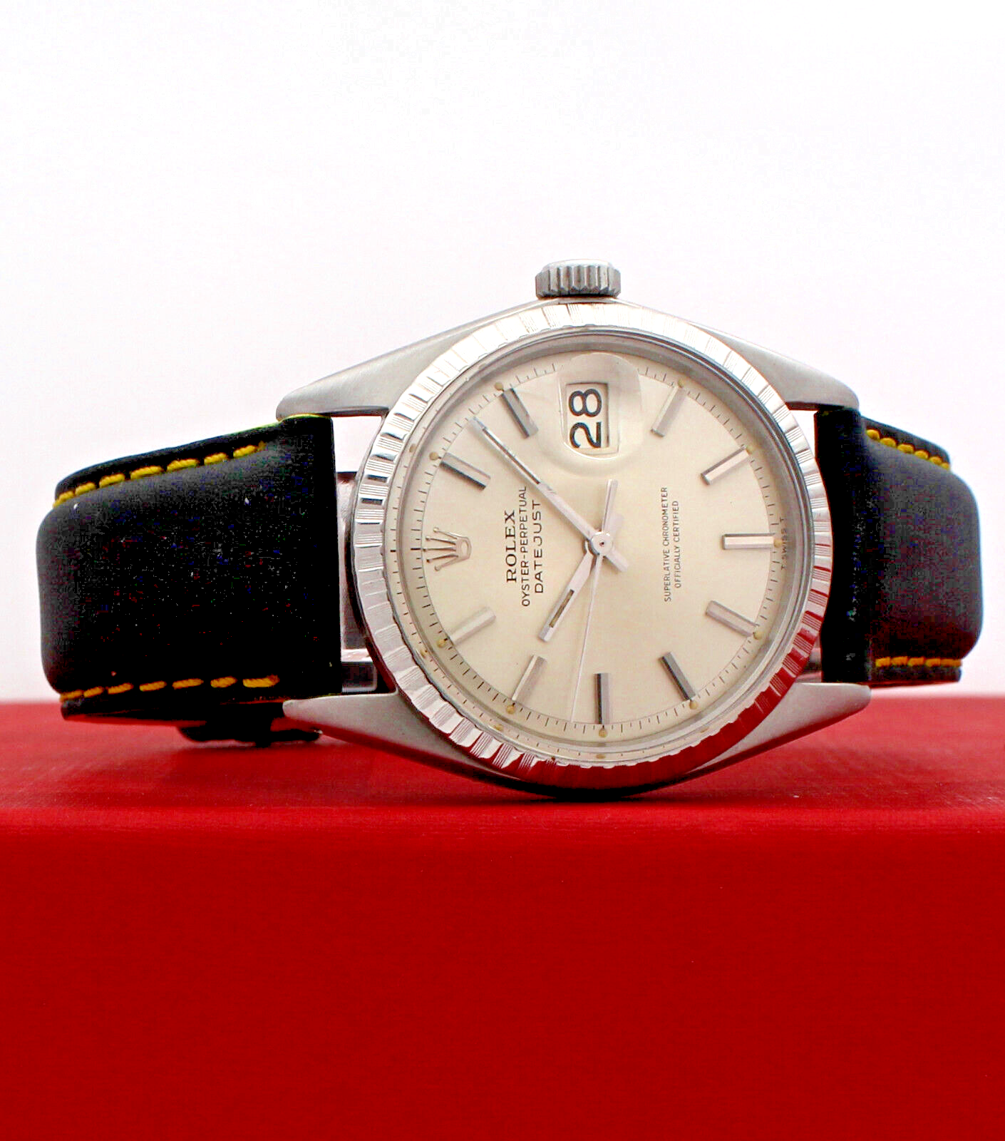 Mens Vintage ROLEX Oyster Perpetual Datejust 36mm Stainless Steel Silver Dial