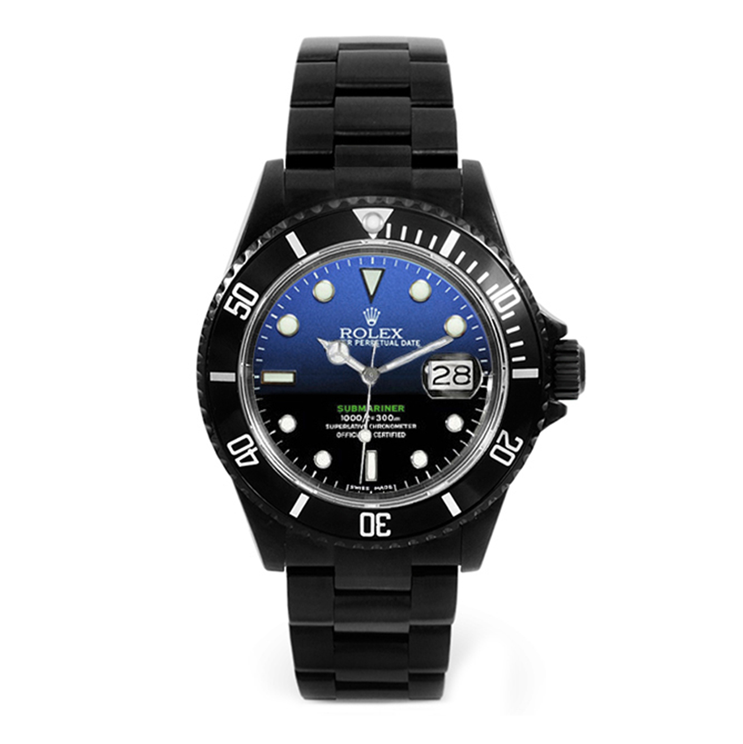 Rolex Deepblue Submariner 16610 DLC-PVD
