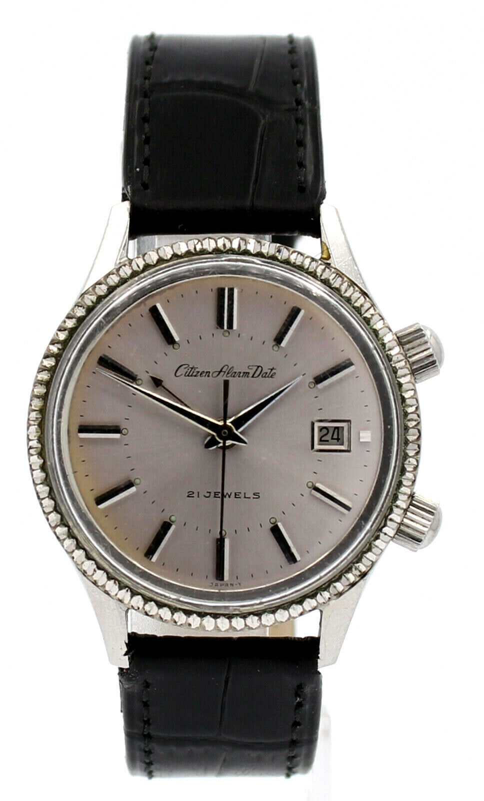 Vintage 1960’S CITIZEN PARAWATER Alarm Date Steel 38mm Men's Watch