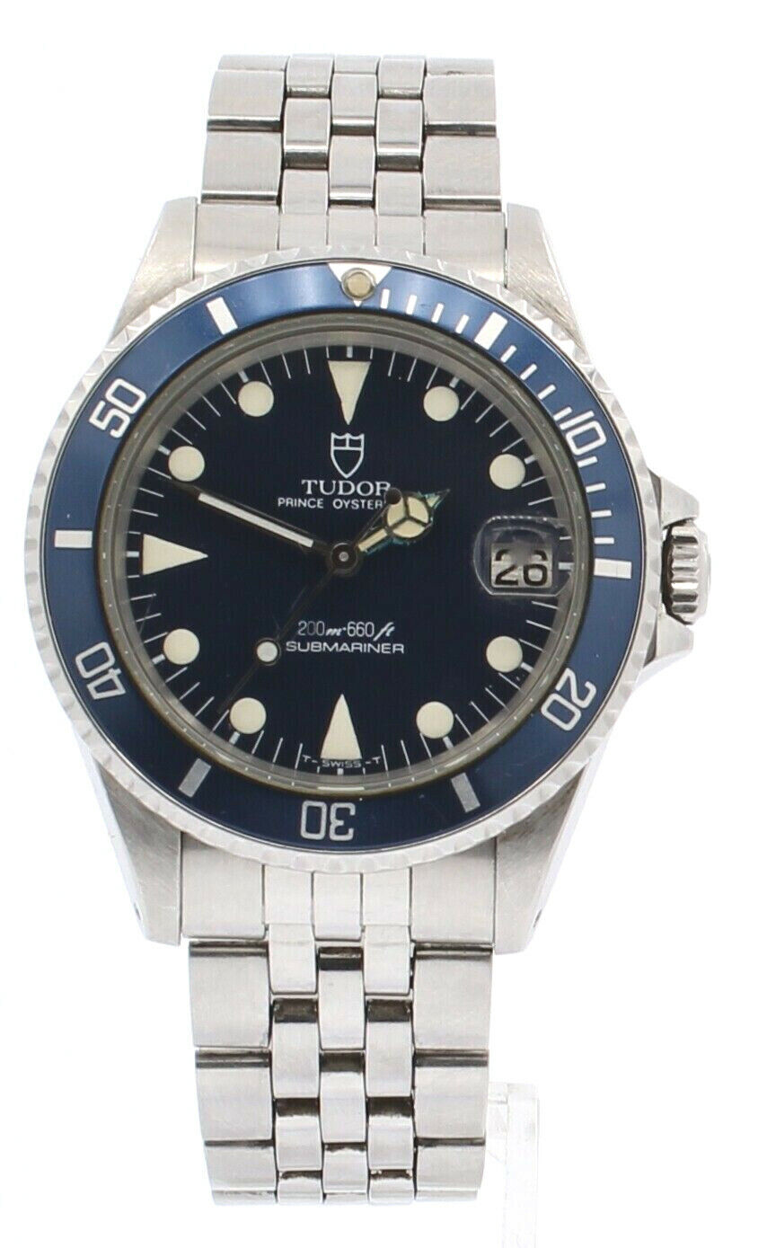 TUDOR Prince Oysterdate Submariner Stainless Steel Blue Dial Watch