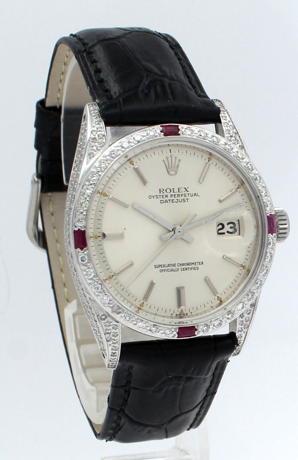 Mens ROLEX Oyster Perpetual Datejust Diamond Stainless Steel 36MM Watch