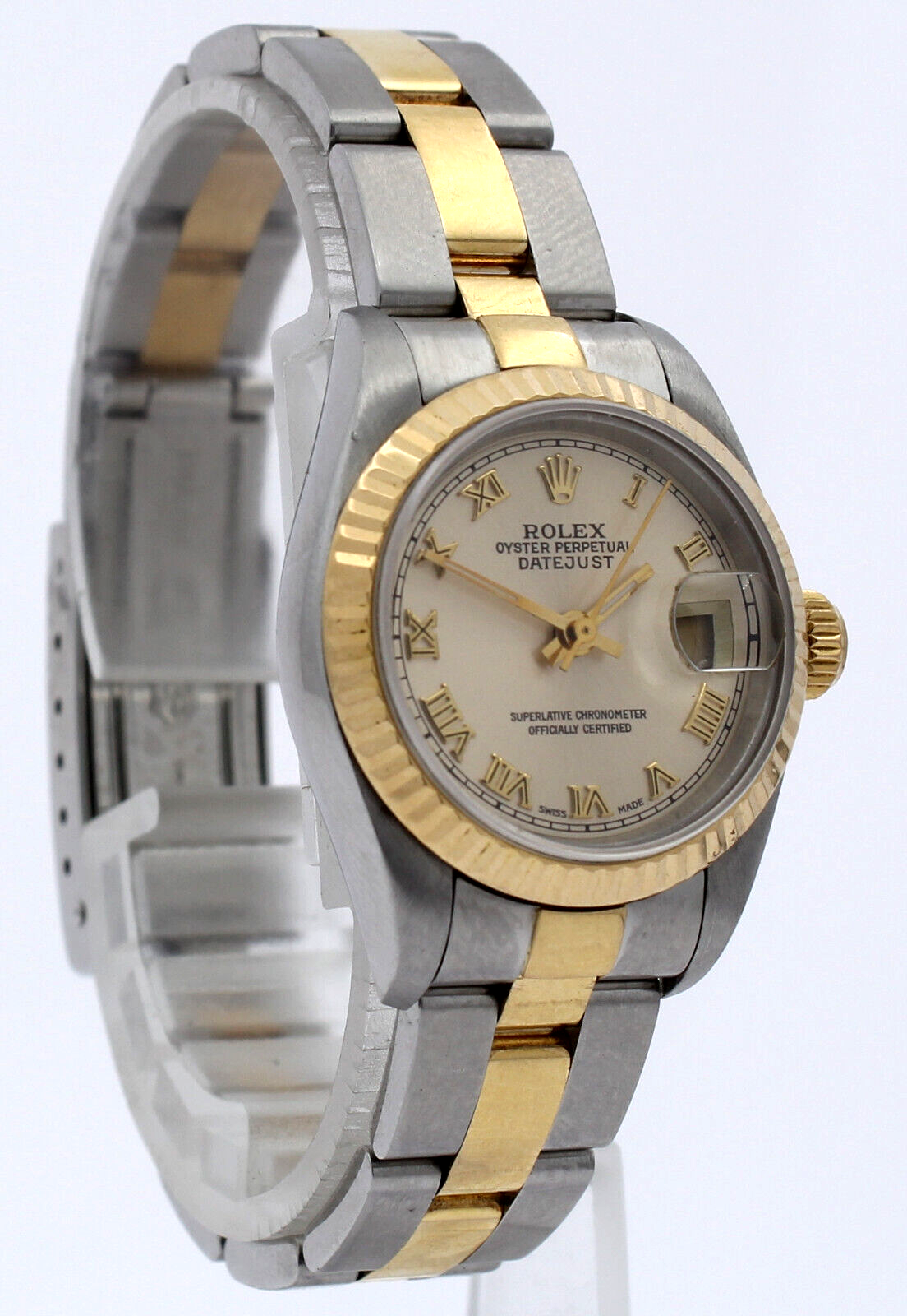 ROLEX Oyster Perpetual Datejust 26mm Silver Roman Dial Ladies Watch