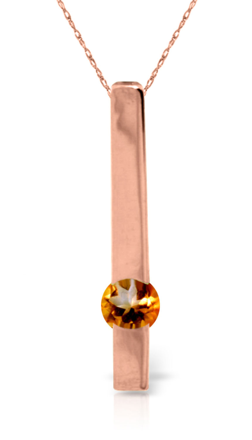 0.25 CTW 14K Solid Rose Gold Necklace Naturalcitrine