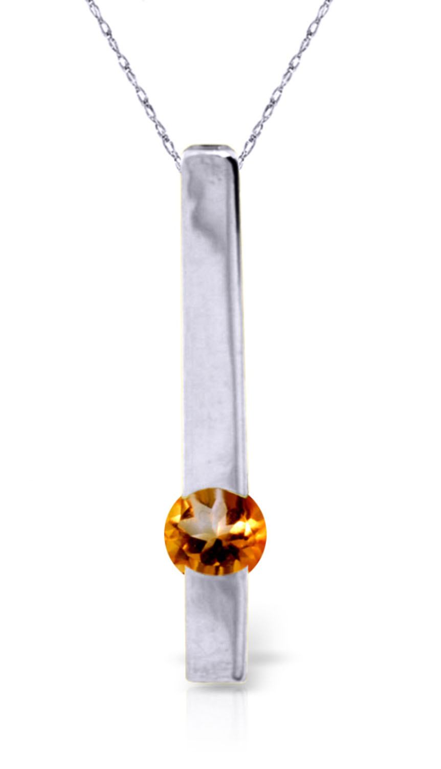 0.25 CTW 14K Solid White Gold Necklace Naturalcitrine