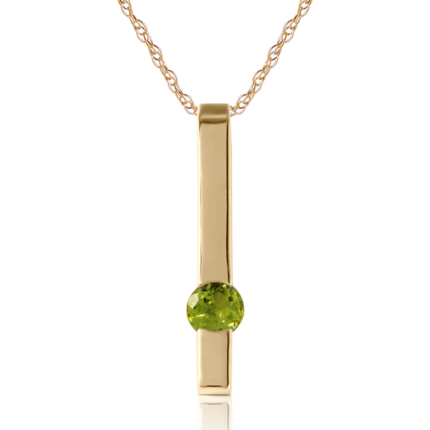 0.25 CTW 14K Solid Gold Love Comes Naturally Peridot Necklace