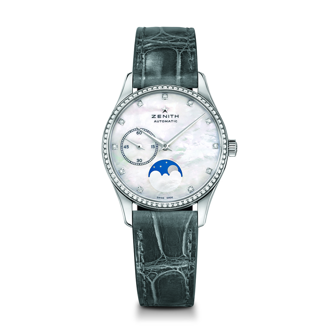 ZENITH Elite Lady Moonphase 16.2310.692/81.C706 Grey Alligator 33mm Womens Watch