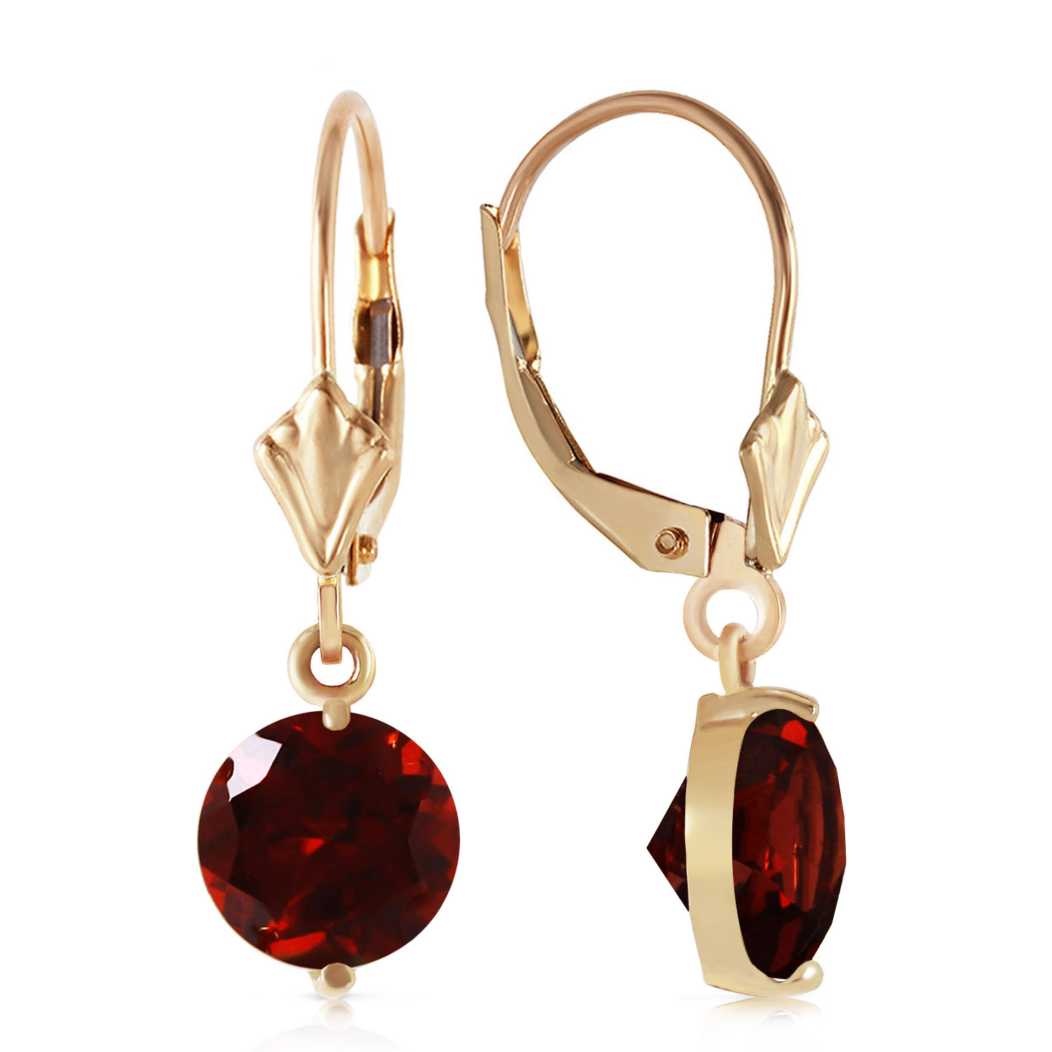 3.1 CTW 14K Solid Gold Prettygirl Garnet Earrings